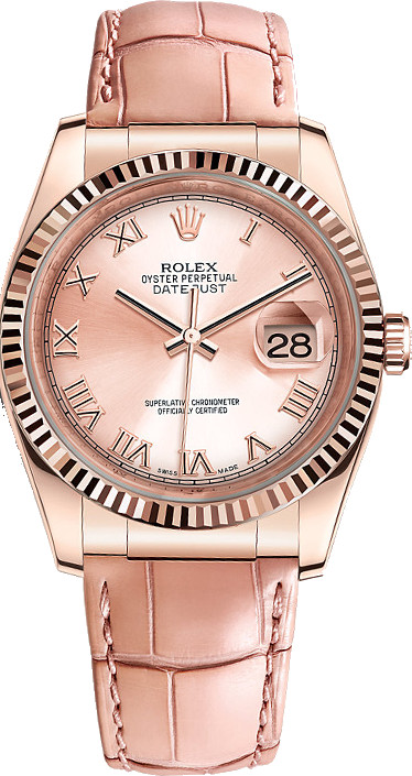 Đồng hồ nữ Rolex Oyster Perpetual Datejust dây da Everose gold