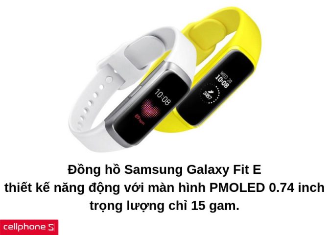 Đồng hồ thông minh Galaxy Fit e với thiết kế năng động và trẻ trung