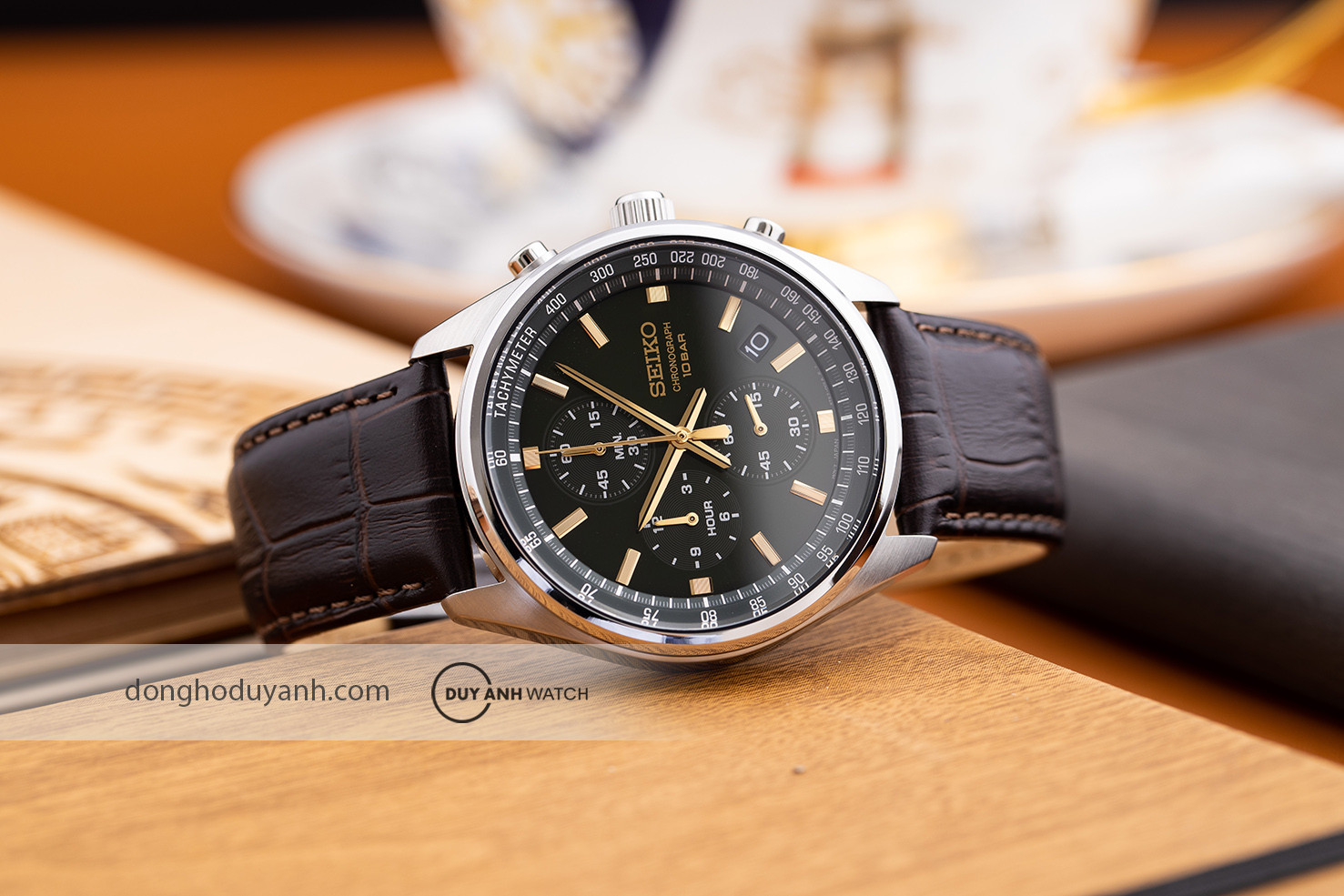 Đồng hồ Seiko Quartz Chronograph SSB385P1, một trong các mẫu cần thay pin đồng hồ Seiko ở đâu khi cạn năng lượng.