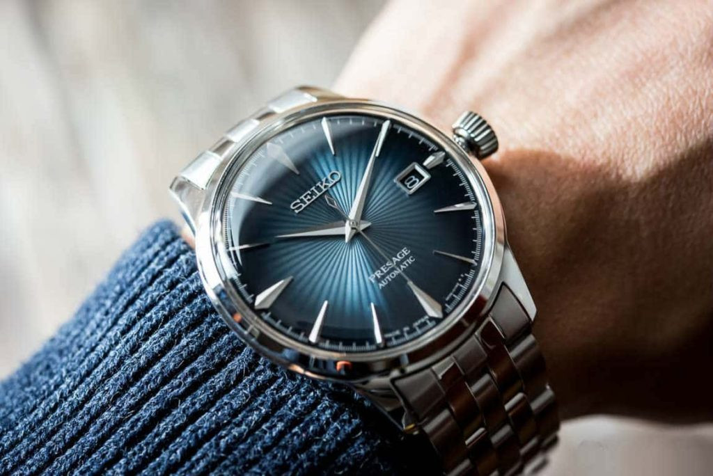 Cận cảnh thiết kế mặt số tinh xảo của đồng hồ Seiko Presage, minh họa sự chế tác tỉ mỉ của Seiko, kể cả với các mẫu đồng hồ Seiko dưới 2 triệu