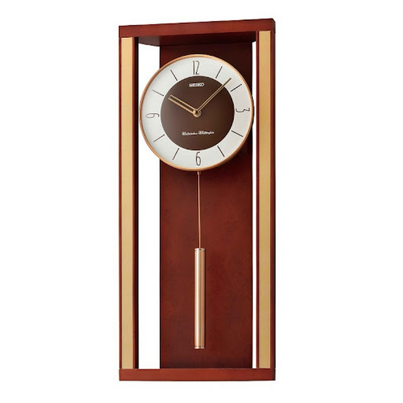 Đồng hồ Seiko QXH06Z có quả lắc với phong cách thiết kế hiện đại