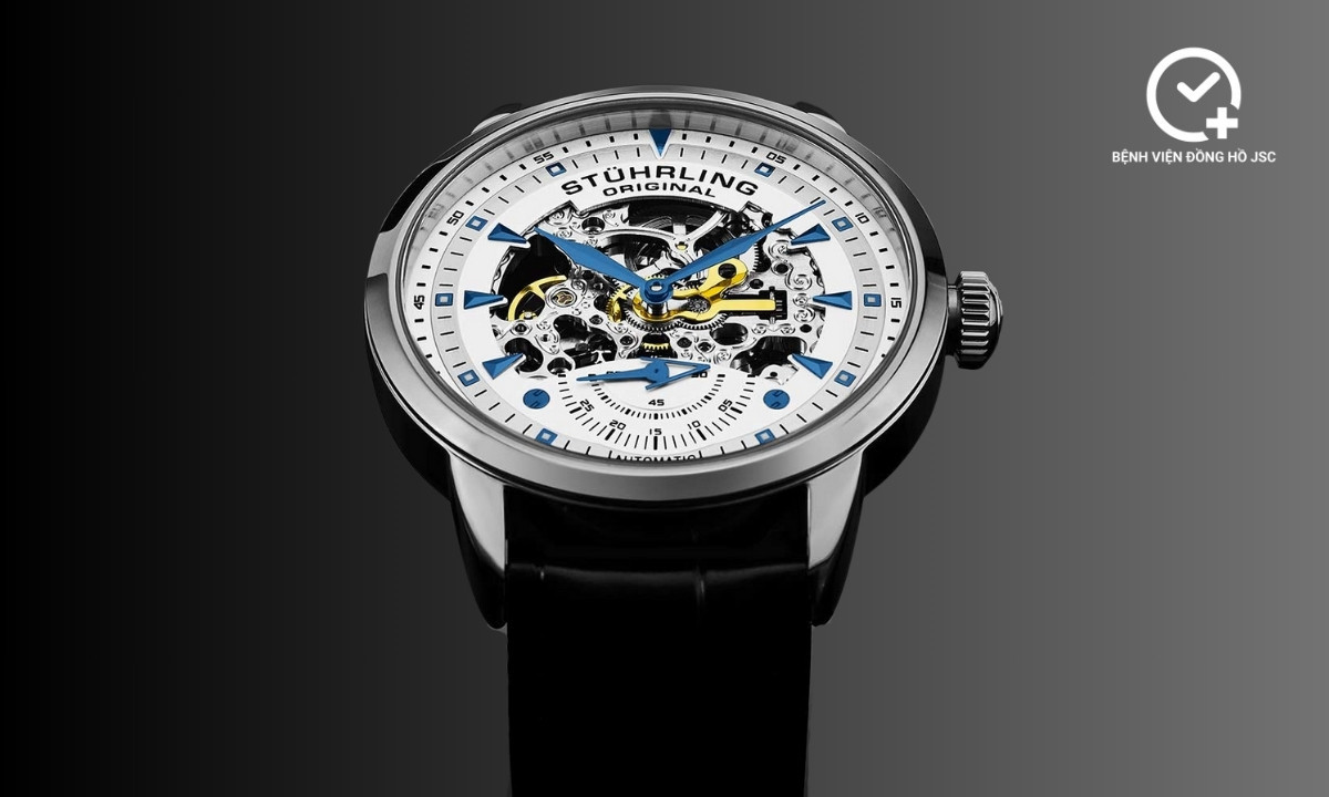 Mẫu đồng hồ Original Executive Automatic Skeleton Stuhrling với khung viền thép không gỉ, liệu có tốt không