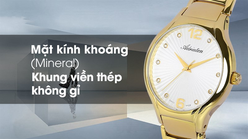 Chất liệu cao cấp của Adriatica A3798.1173Q, mang lại độ bền vượt trội khi mua đồng hồ thời trang nữ