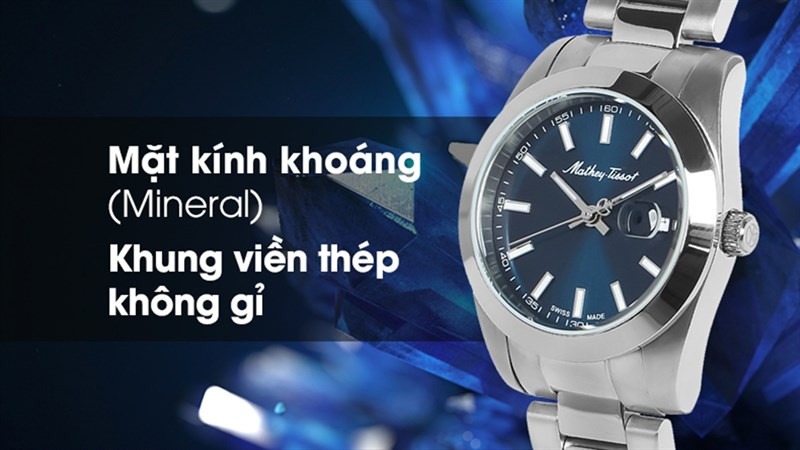 Mathey Tissot D450ABU với độ bền cao và kháng nước 5 ATM, đáp ứng nhu cầu khi mua đồng hồ thời trang nữ chất lượng