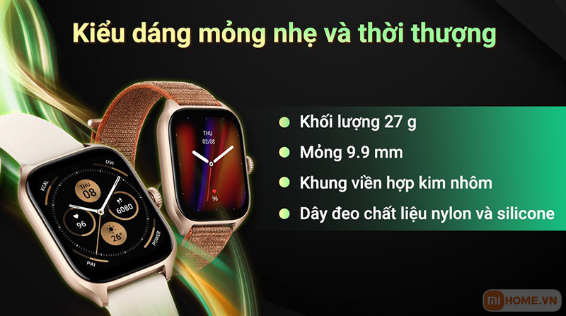 Màn hình AMOLED sắc nét của đồng hồ thông minh Xiaomi Amazfit GTS 4