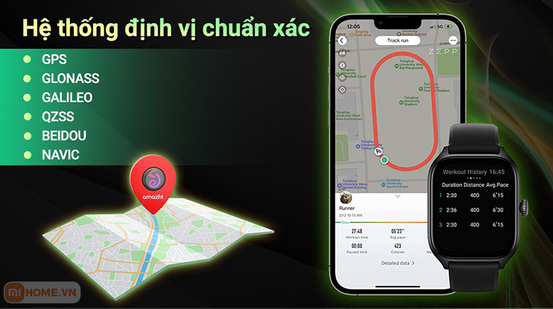 Tính năng định vị GPS tiên tiến trên đồng hồ thông minh Xiaomi Amazfit GTS