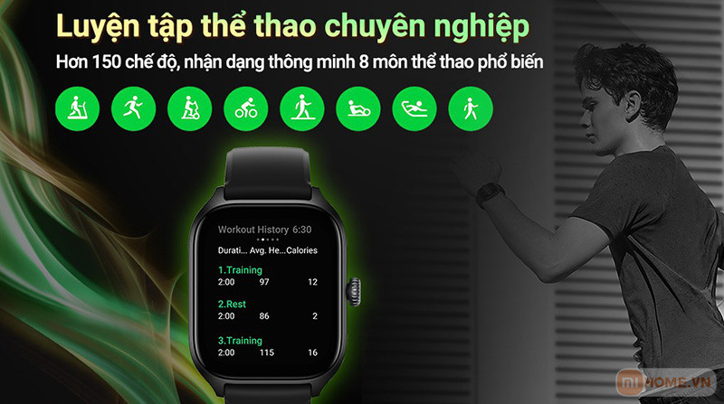 Đồng hồ thông minh Xiaomi Amazfit GTS hỗ trợ nhiều chế độ tập luyện