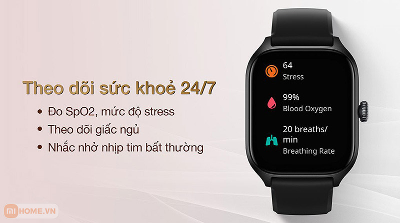 Theo dõi sức khỏe 24/7 với cảm biến BioTracker của Xiaomi Amazfit GTS