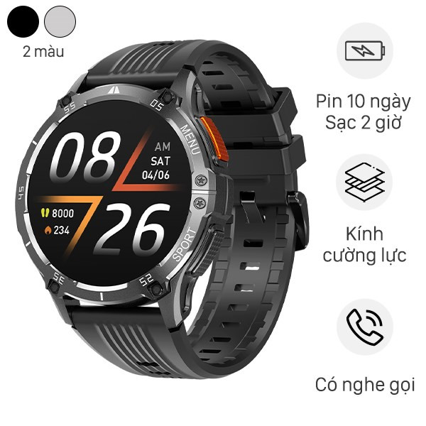 Thiết kế thể thao mạnh mẽ của đồng hồ thông minh BeFit Hunter1