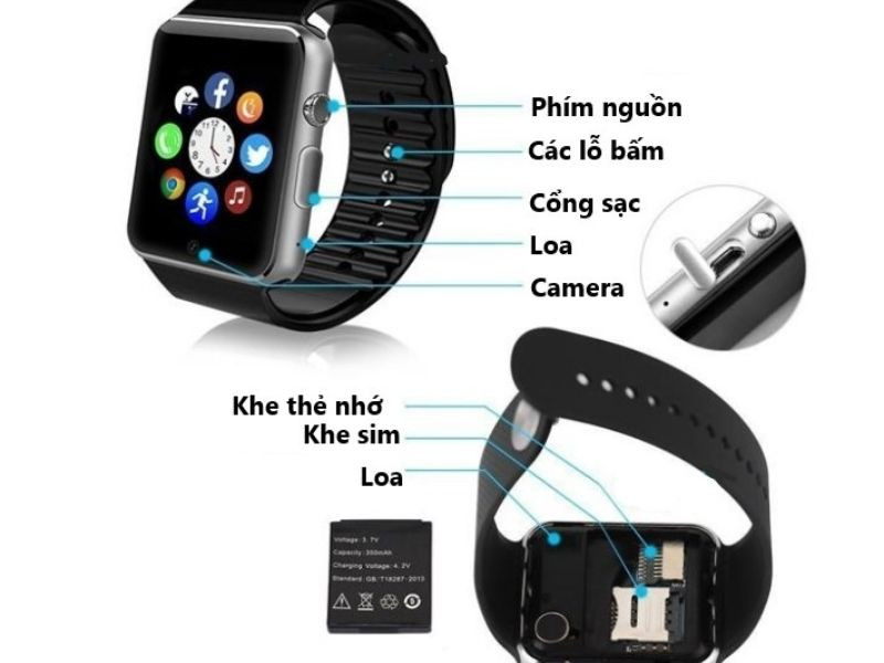 đồng hồ GT08 bền bỉ với camera 1.3MP