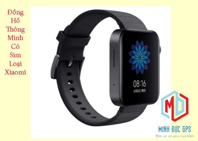Đồng hồ thông minh có SIM Xiaomi Mi Watch trên cổ tay, thể hiện thiết kế sang trọng và màn hình AMOLED.