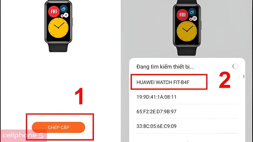 Xác nhận ghép cặp đồng hồ thông minh Huawei Fit 4 Pro dây nylon qua Bluetooth trên ứng dụng