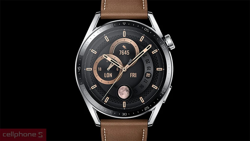 Đồng hồ Huawei Watch GT 3 46mm nổi bật với màn hình AMOLED sắc nét và dây da cao cấp