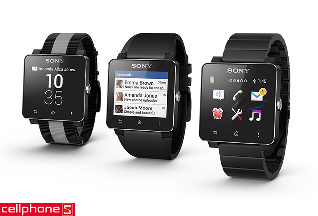 Dây đeo silicon mềm mại và đa dạng màu sắc của đồng hồ thông minh Sony Smartwatch 2 SW2.