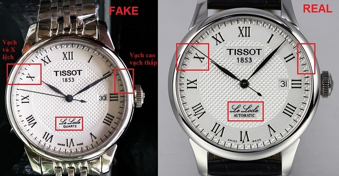 So sánh đồng hồ Tissot thật và fake để nhận biết hàng giả