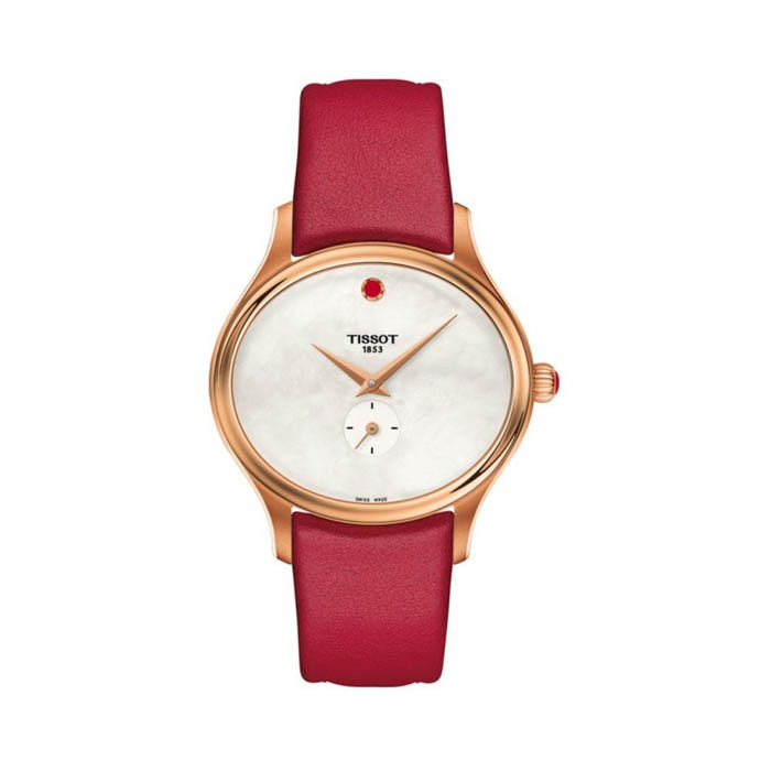 Đồng hồ nữ Tissot dây da màu đỏ sang trọng