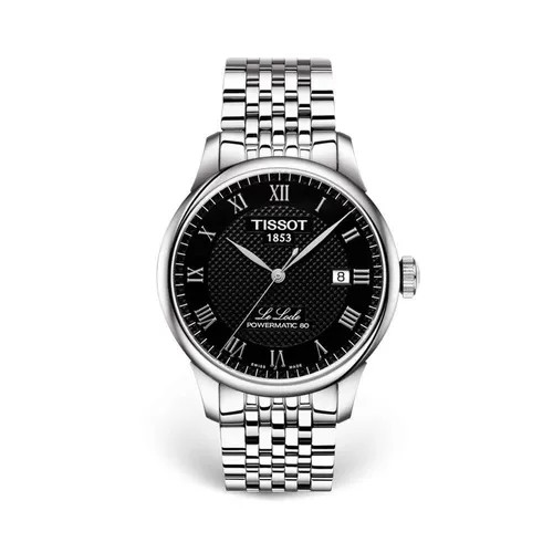 Giá đồng hồ Tissot 1853 nam chính hãng Le Locle Powermatic 80, mặt đen, dây kim loại.