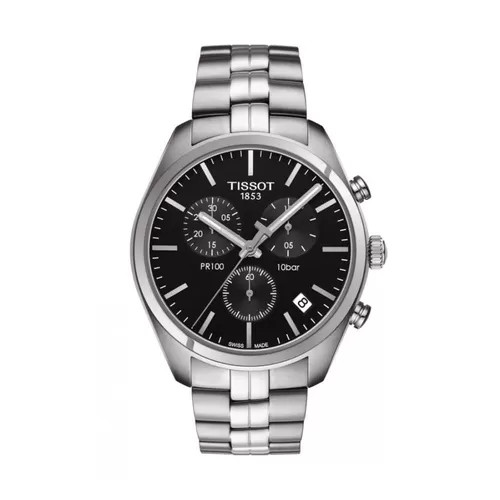 Đồng hồ Tissot 1853 6 kim nam mặt số đen, vỏ và dây thép không gỉ