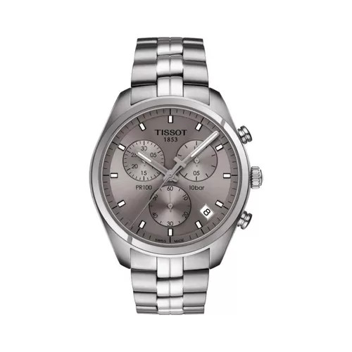 Đồng hồ Tissot 1853 6 kim nam mặt số xám, vỏ và dây thép không gỉ
