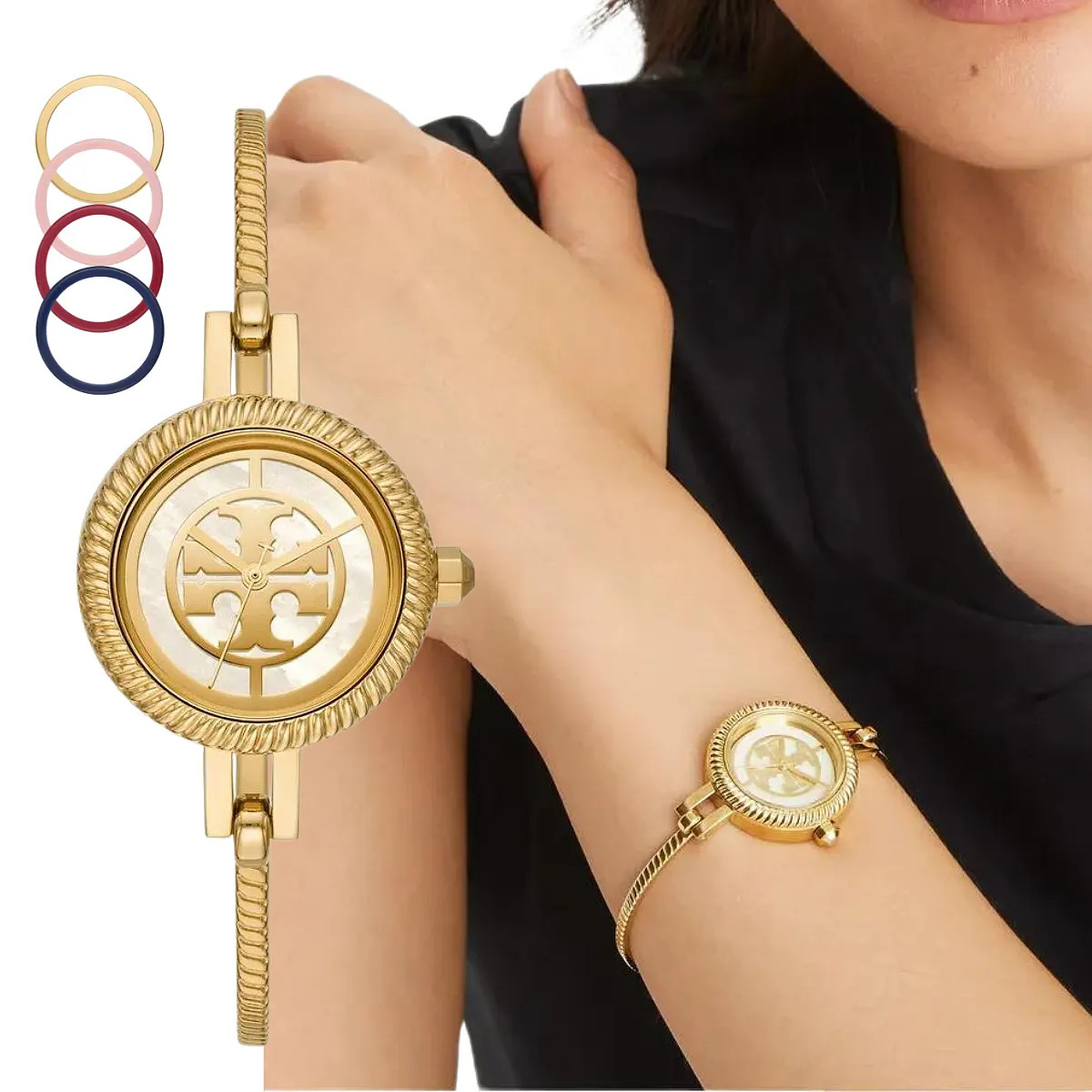 Mẫu đồng hồ Tory Burch sang trọng, thể hiện phong cách thời thượng.