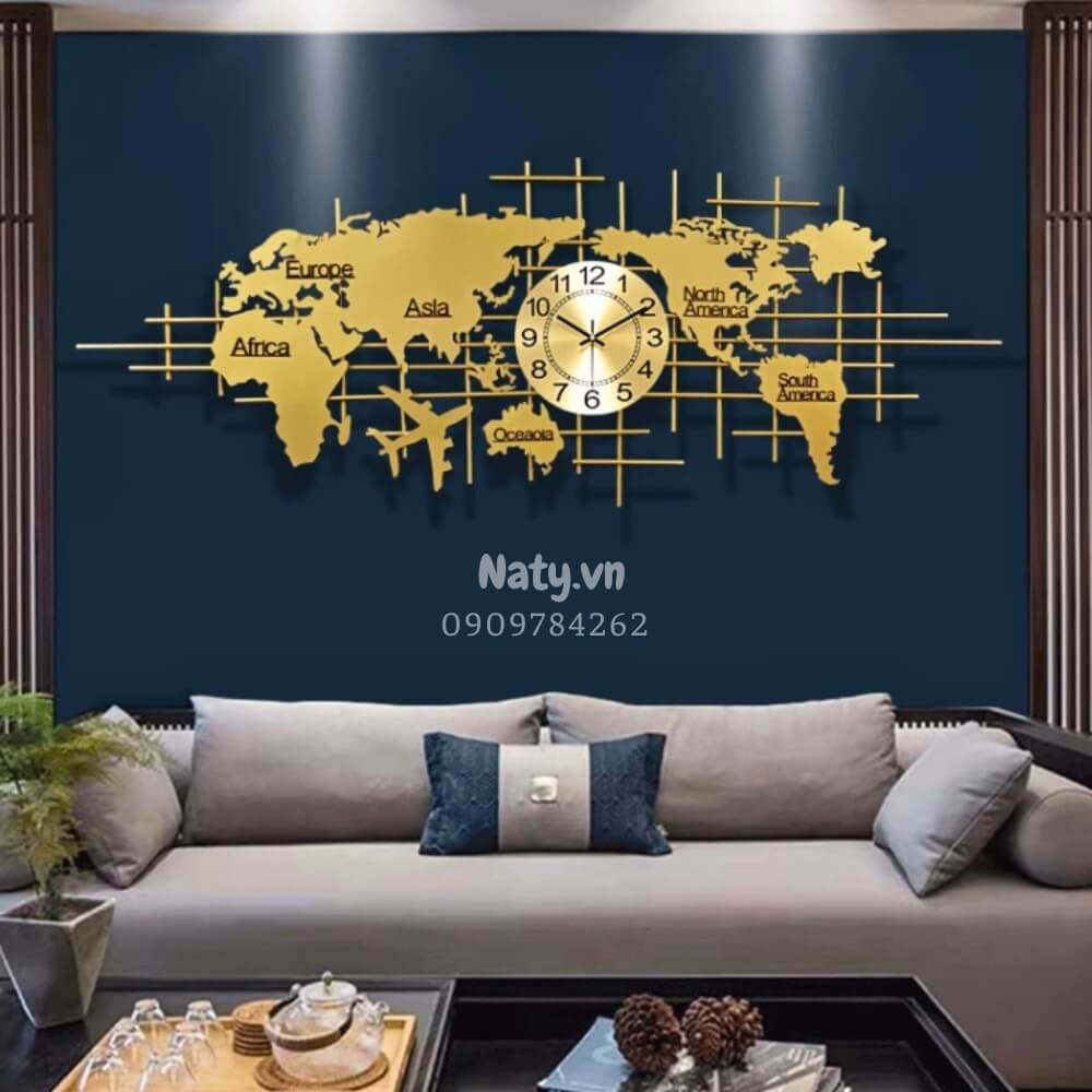 Đồng hồ treo tường trang trí phòng ngủ hình khối độc đáo