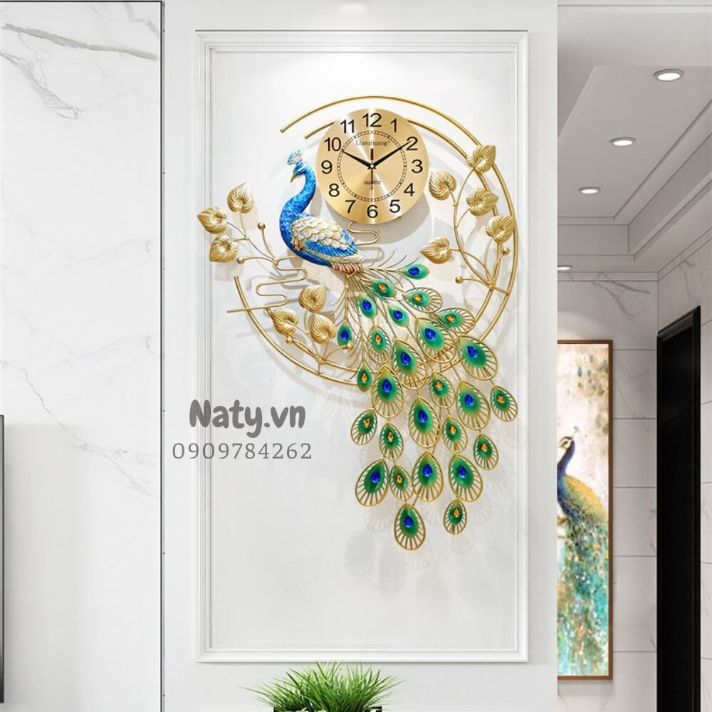 Đồng hồ treo tường trang trí phòng ngủ đơn giản và sang trọng