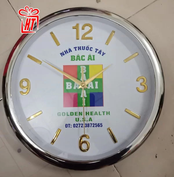 Mẫu đồng hồ treo tường in logo nhà thuốc