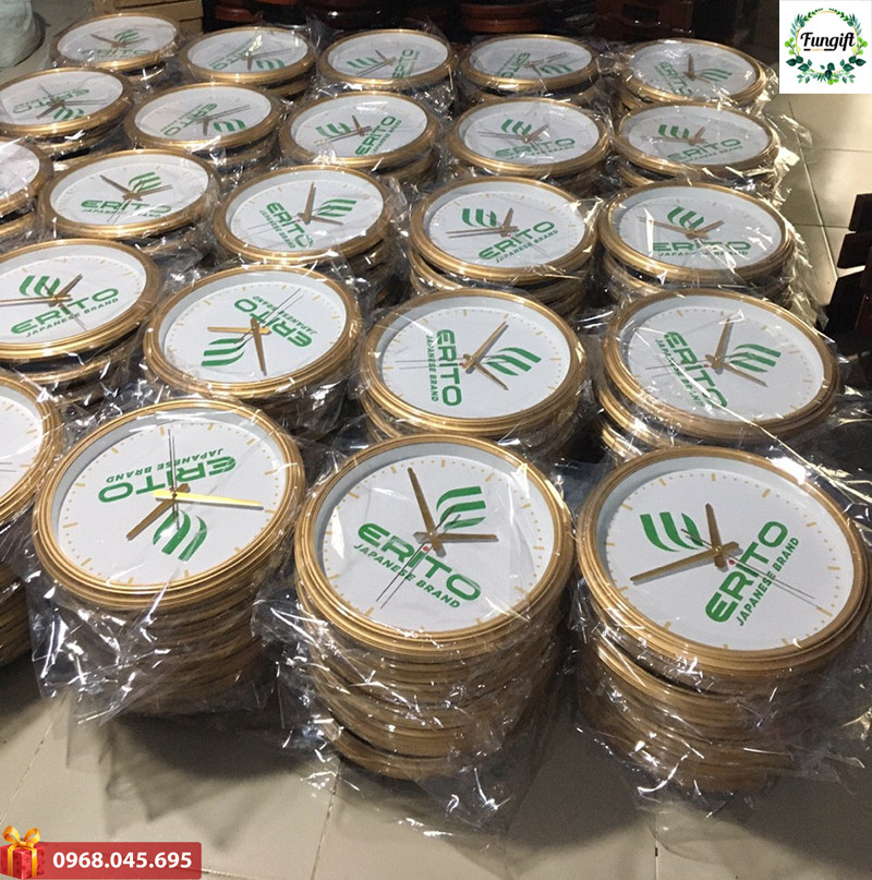 Đồng hồ treo tường in logo theo yêu cầu giá rẻ Hà Nội
