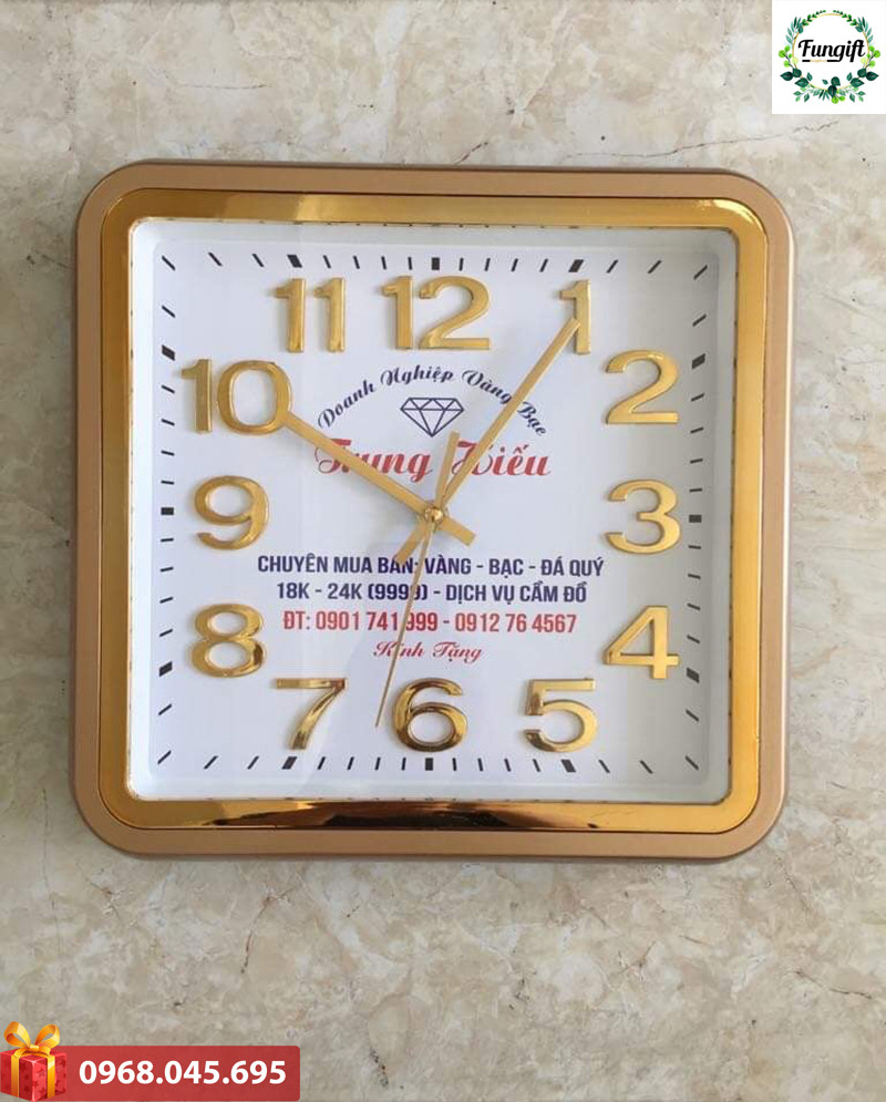 Đồng hồ treo tường in logo