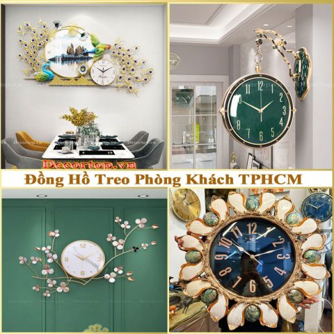 Đồng hồ treo tường trang trí phòng khách hiện đại tại TPHCM