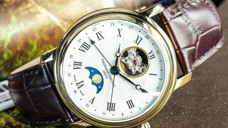 Frederique Constant Geneve với thiết kế sang trọng, độc đáo, xứng tầm bộ sưu tập đồng hồ vàng 18K