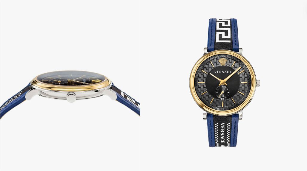 Đồng hồ Versace V-Circle Greca Edition Watch biểu tượng cho sự sang trọng và tính ứng dụng cao, với khả năng chống nước 5ATM, phù hợp cho nhiều hoạt động.