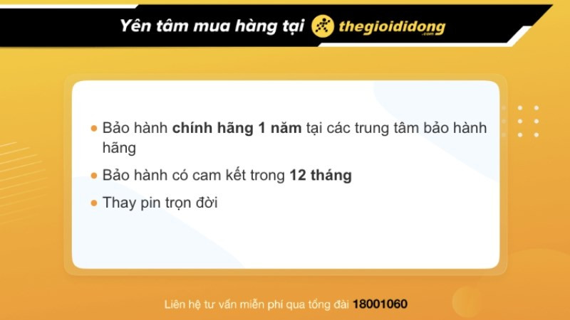 Chính sách bảo hành đồng hồ tại Thế Giới Di Động, minh bạch và có lợi cho khách hàng.
