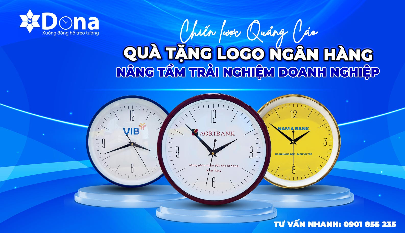 Đồng hồ treo tường quà tặng ngân hàng thể hiện sự uy tín
