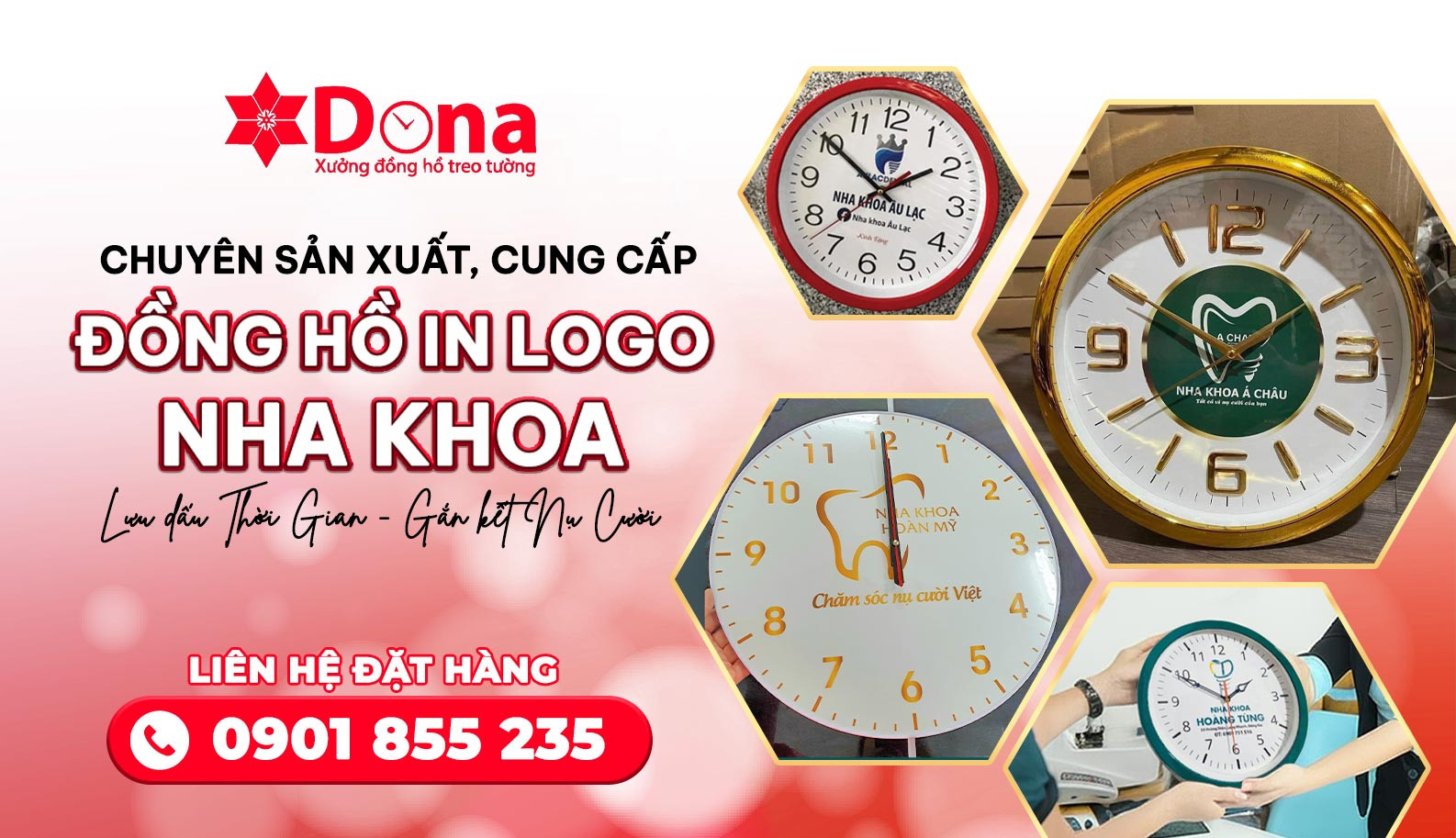 Đồng hồ treo tường quà tặng phòng khám nha khoa chuyên nghiệp