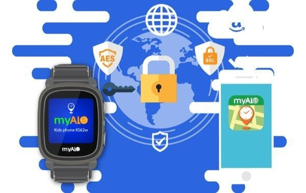 Đồng hồ nam cho trẻ em Myalo Kidsphone KS62W với thiết kế bền bỉ, an toàn cho bé trai