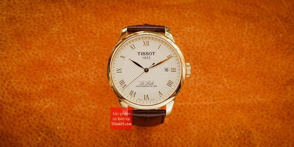 Mặt số đồng hồ Tissot Le Locle với bộ kim lá lúa tinh xảo và họa tiết trang trí