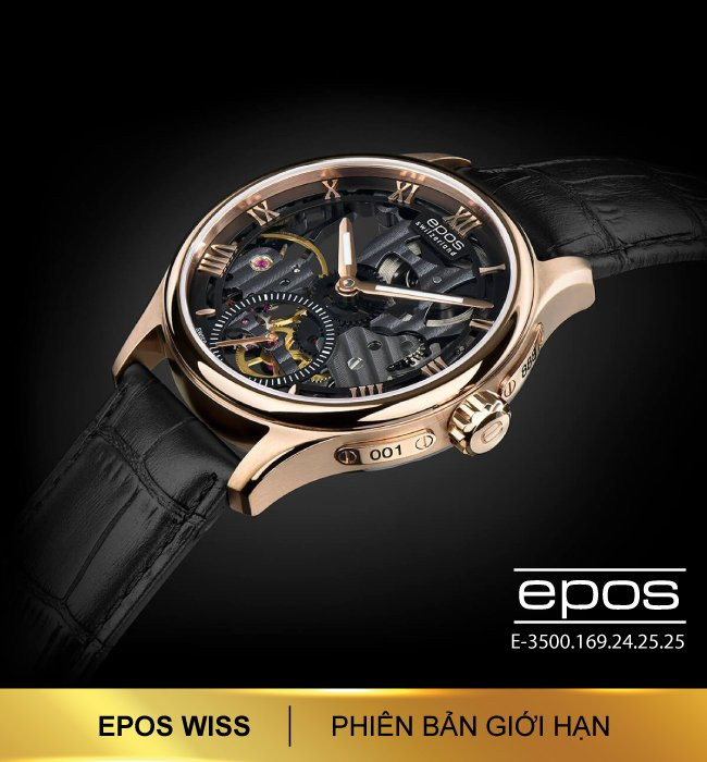 Mẫu đồng hồ Epos E-3500.169.24.25.25 Limited của Đăng Quang Watch với thiết kế lộ máy tinh xảo