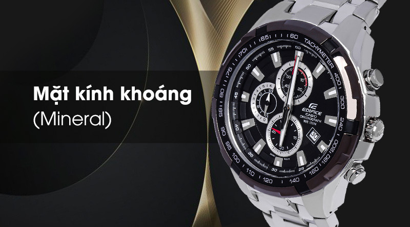 Đồng hồ nam Edifice Casio EF-539D-1AVUDF có mặt kính khoáng