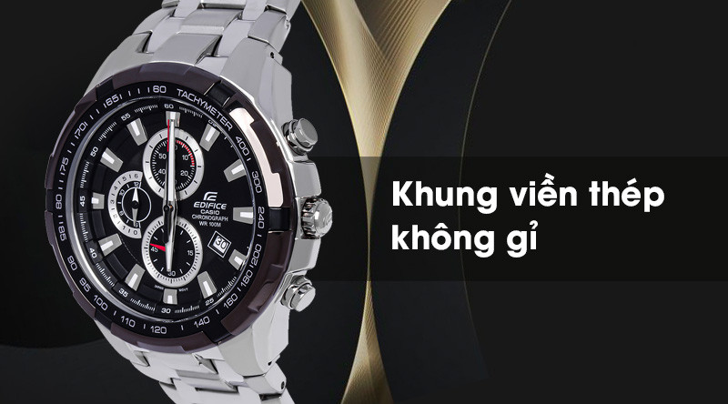 Đồng hồ nam Edifice Casio EF-539D-1AVUDF có khung viền thép không gỉ