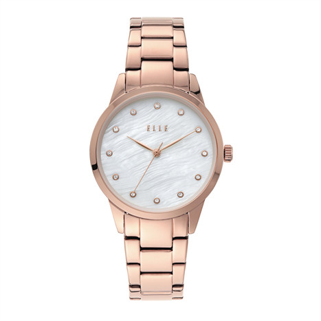Đồng hồ đeo tay Elle 33mm nữ ELL25002 màu vàng hồng, thiết kế hiện đại, tinh tế