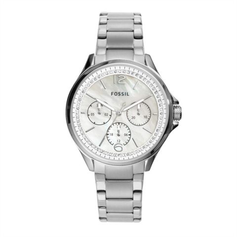 Đồng hồ Fossil nữ mặt tròn ES4778 dây kim loại bạc thanh lịch