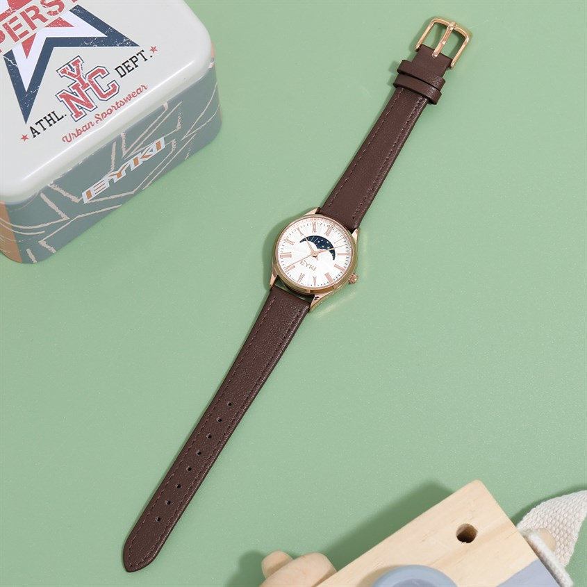 Đồng hồ đeo tay Eyki 29mm nữ EYC016-02 với mặt kính kích thước vừa vặn, thích hợp cổ tay trung bình