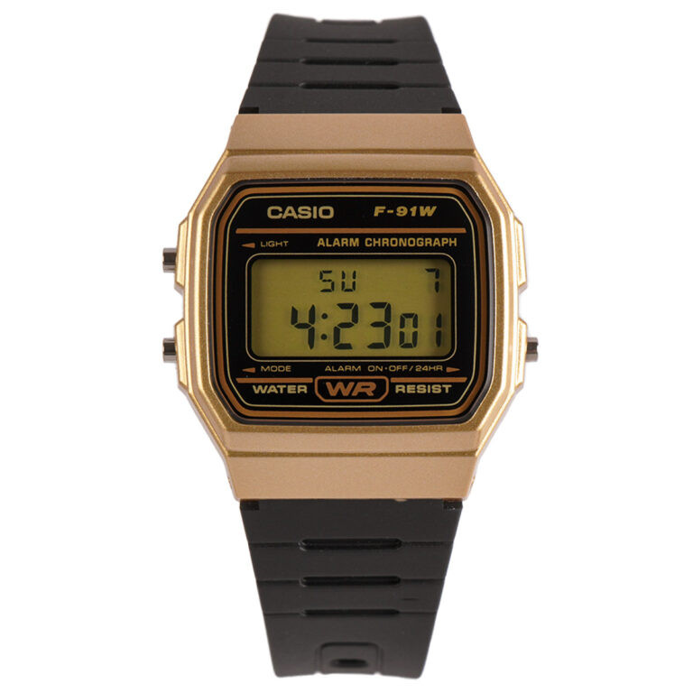 Đồng hồ Casio F-91WM-9ADF mặt số vàng cho bé trai