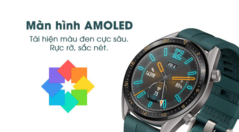 Đồng hồ thông minh Huawei Watch GT Active Edition trên đế sạc