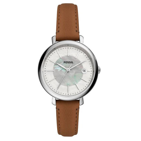 Đồng hồ Fossil nữ ES5090 mặt tròn dây da nâu