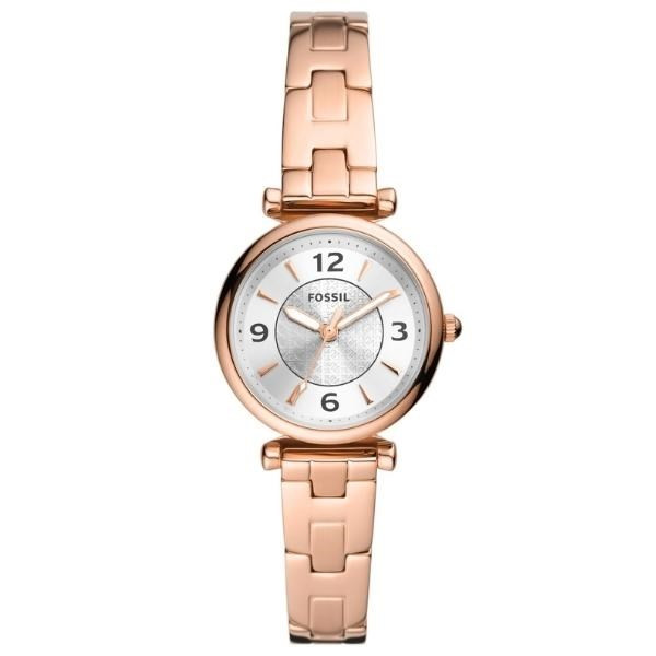 Đồng hồ Fossil nữ mặt tròn ES5202 vàng hồng nhỏ gọn