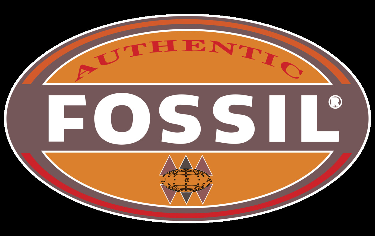 Logo thương hiệu đồng hồ Fossil với font chữ đặc trưng trên nền trắng
