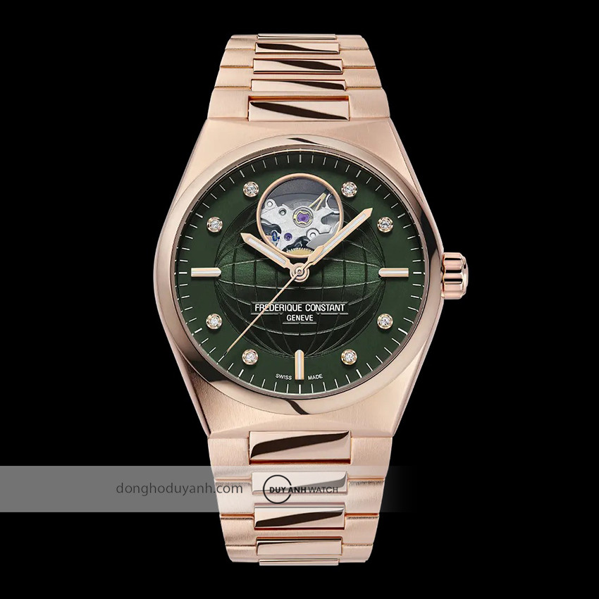 Frederique Constant với mẫu đồng hồ cơ lộ máy nữ tính
