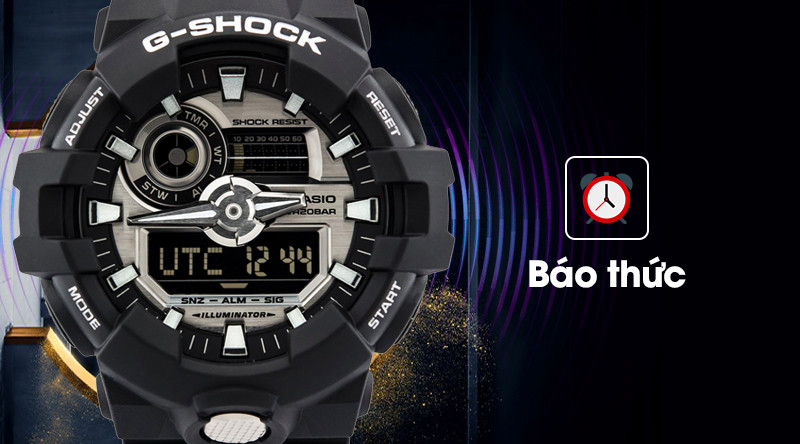 Đồng hồ G-Shock GA-710-1ADR có chức năng báo thức